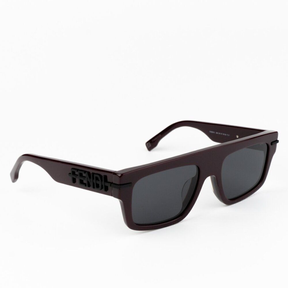 NEW Fendi FE40091U FENDIGRAPHY 69A Bordeaux Grey Unisex Square Sunglasses